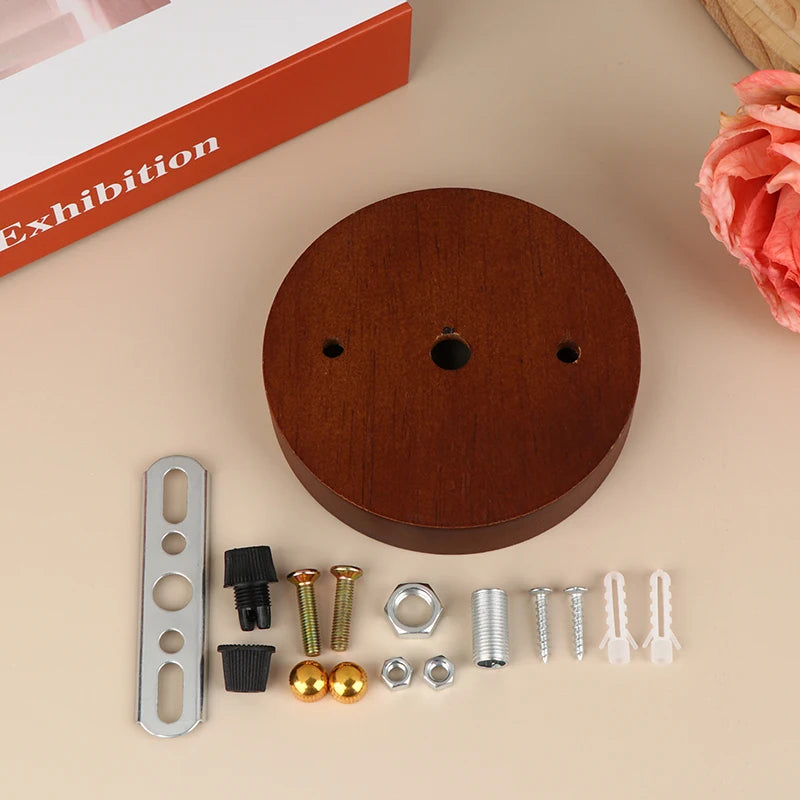 10/12cm Wood Lamp Base Modern Ceiling Plate Wooden Ceiling Holder Pendant Lamp Fitting Chandelier Base DIY Lighting Accessories Quake A3 10cm