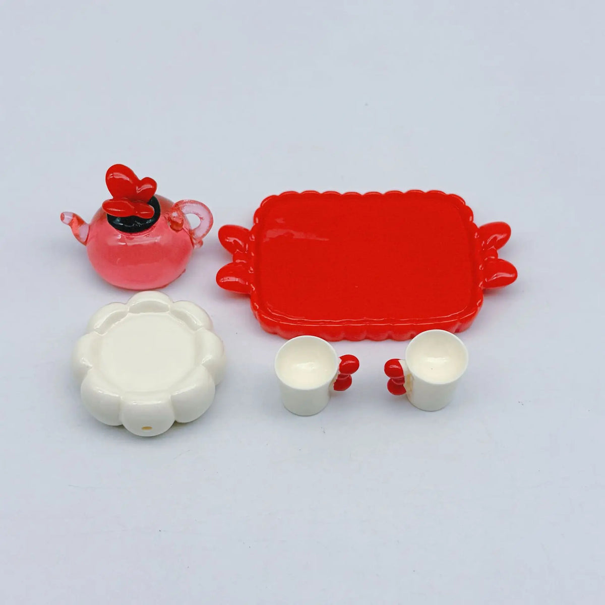 3Sets Simulation Teapot Teacup Resin Ornament For Dollhouse Kitchen Decor DIY Play Toys Micro Landscape Crafts Accessories Quake