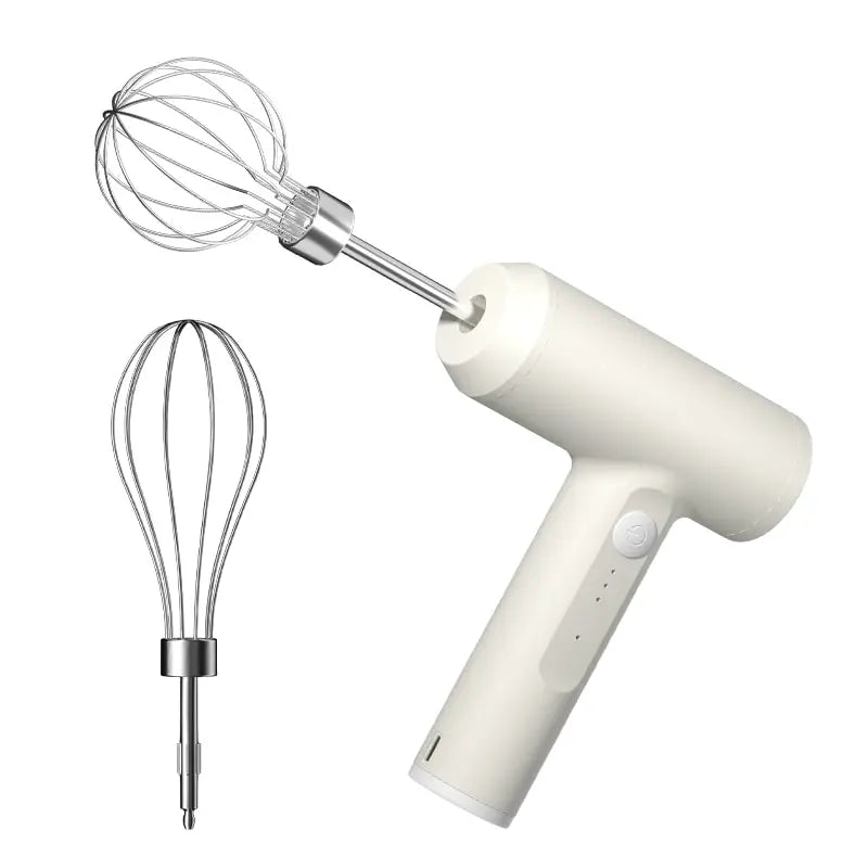 1 PCS Wireless Electric Food Mixer Portable 3 Speeds Egg Beater Baking Dough Cake Cream Mixer Kitchen Tools Quake WHITE