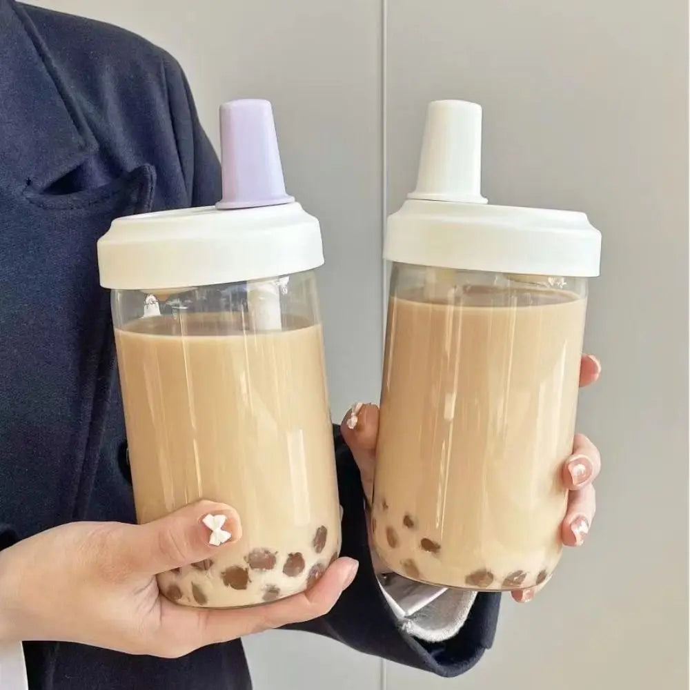 500/850ml Water Bottles Juice Milk Plastic Cup with Lid Straw Bubble Tea Coffee Cups Transparent Large Capacity Drinkware Quake