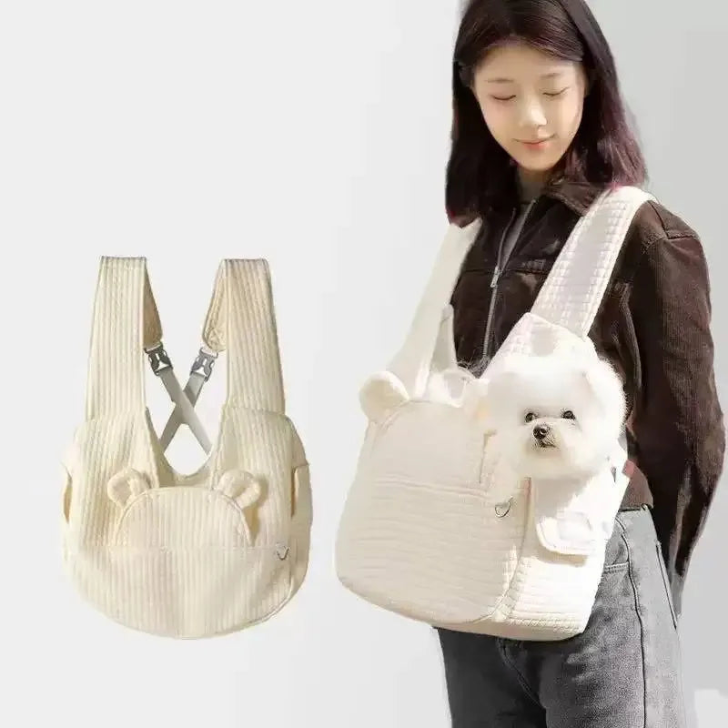 Adjustable Pet Backpack Dog Travel Bag Suitable Safety Belt with Removable Bottom Cat Bag Dog Shoulder for Travel Hiking Outdoor Quake