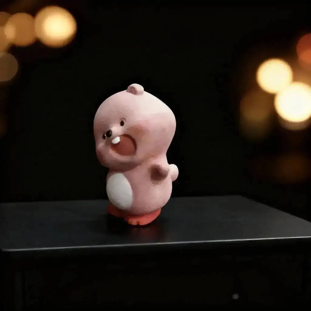 Yixing Zisha Sculpture Tea Pet Ornament Scolding Beaver Tilted Head Ruby Full of Spirit Little Beaver Desktop Ornament Quake