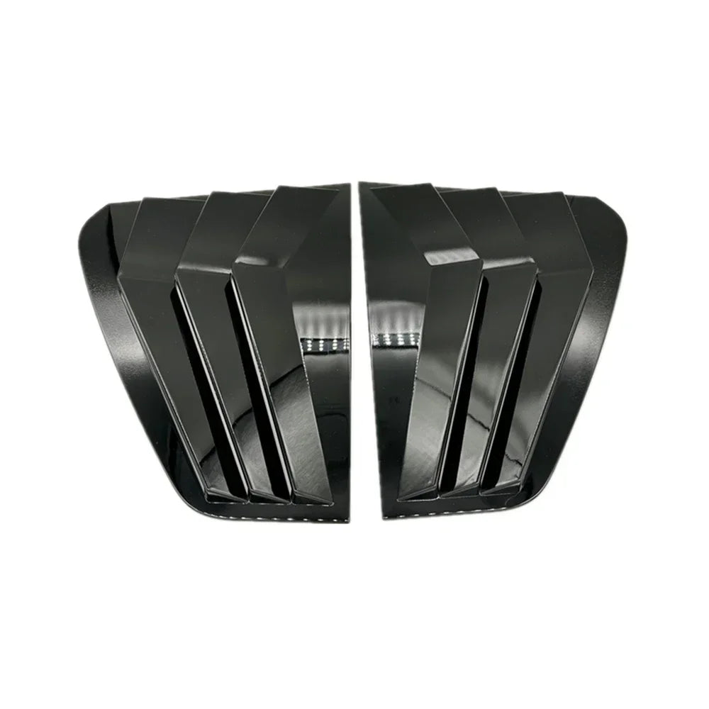 For VW Golf MK7 MK7.5 2013-2019 Car Rear Louver Window Side Shutter Cover Trim Sticker Vent Scoop ABS Carbon Fiber Black Parts Quake Gloss Black
