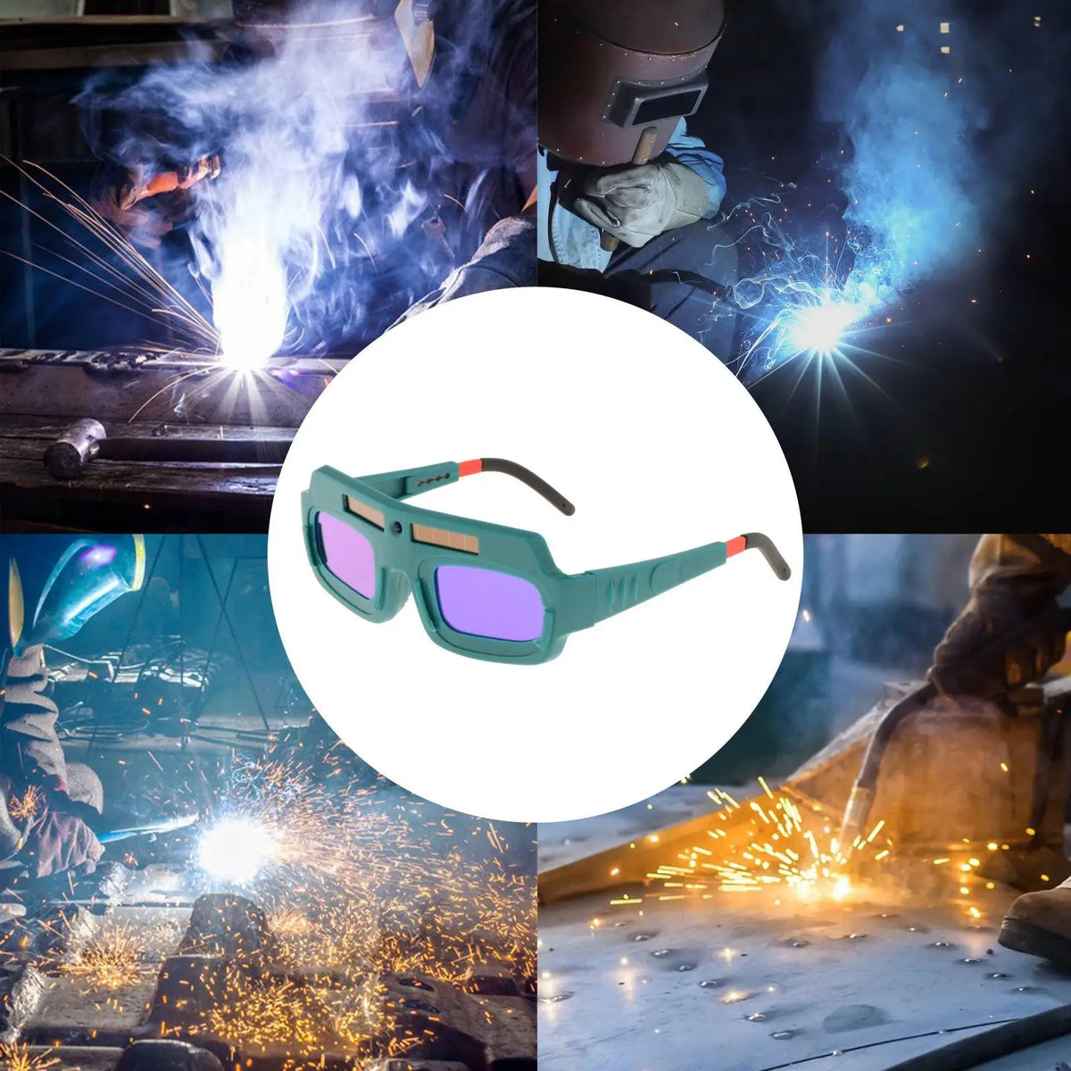 Eyes Goggles Non Slip Automatic Dimming Safety Protective for Field Inspections Quake Dark Green