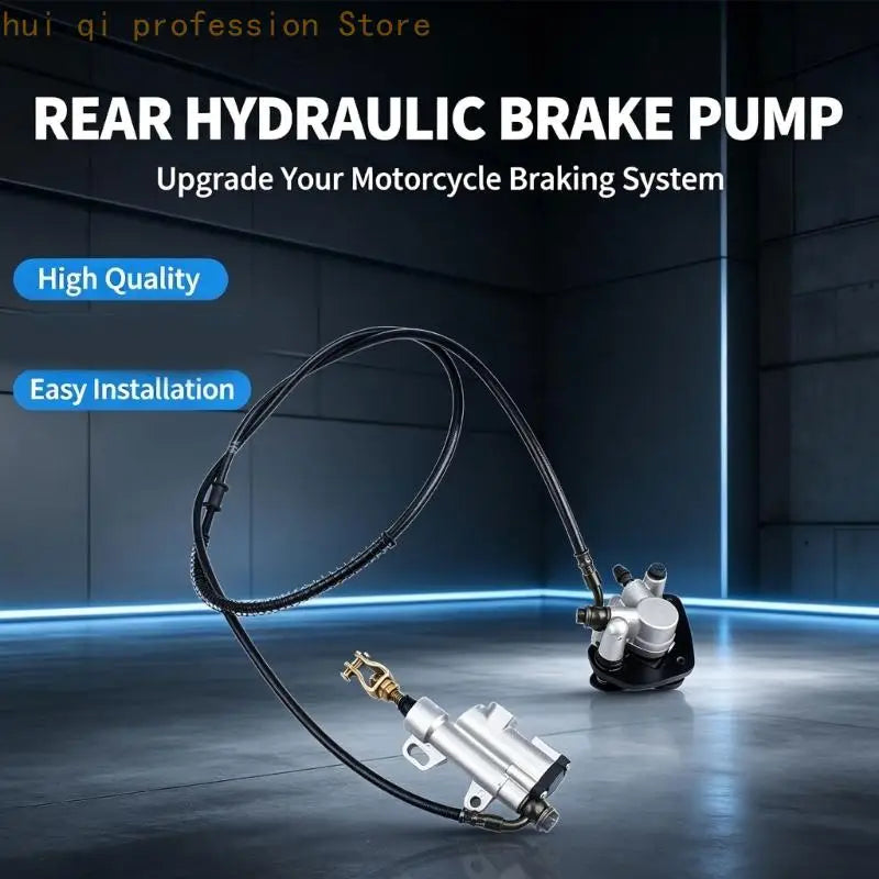 Rear Brake Assembly with Hydraulic Brake Pump, Hose and Caliper, Foot Brake Replacement Part for 50-110CC Repair H8WE Quake