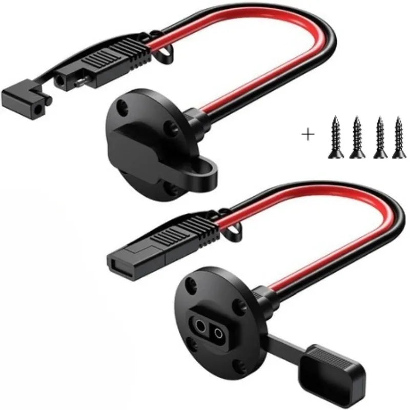 12AWG SAE Quick Connector Harness Waterproof SAE Extension Cord Sidewall Port for Solar Panel Generator Battery Charger Quake 2PCS With fuse 2M