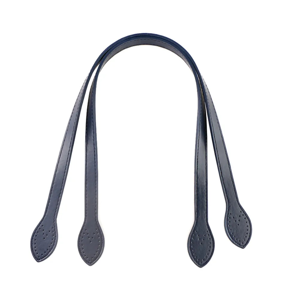 2Pcs Portable PU Leather Shoulder Bag Strap Replacement Core Stitching Bag Belt Detachable Handbag Band Handle Bag Accessories Quake Blue