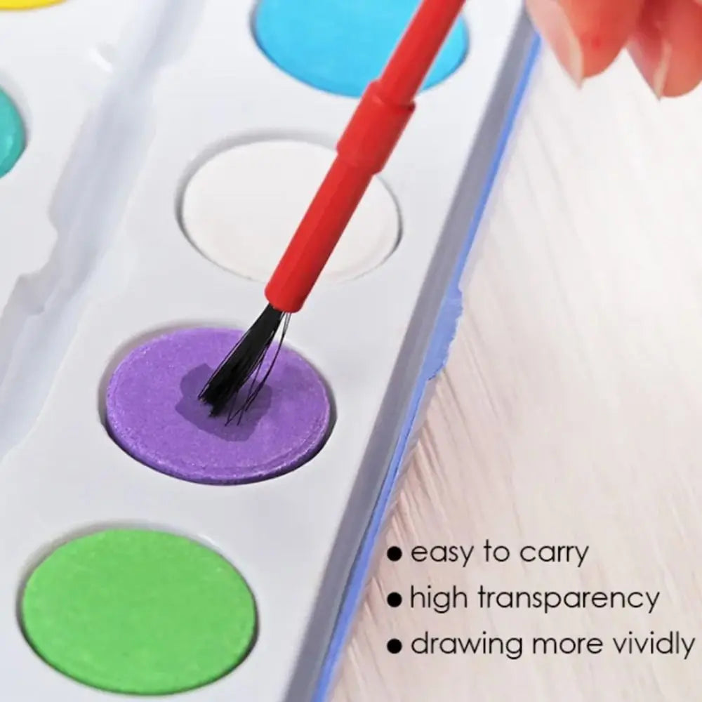 Washable Watercolor Paint Set With Water Brush Pen 8/12/16 Colors Watercolor Paint Palette Portable Water Color Paints Quake