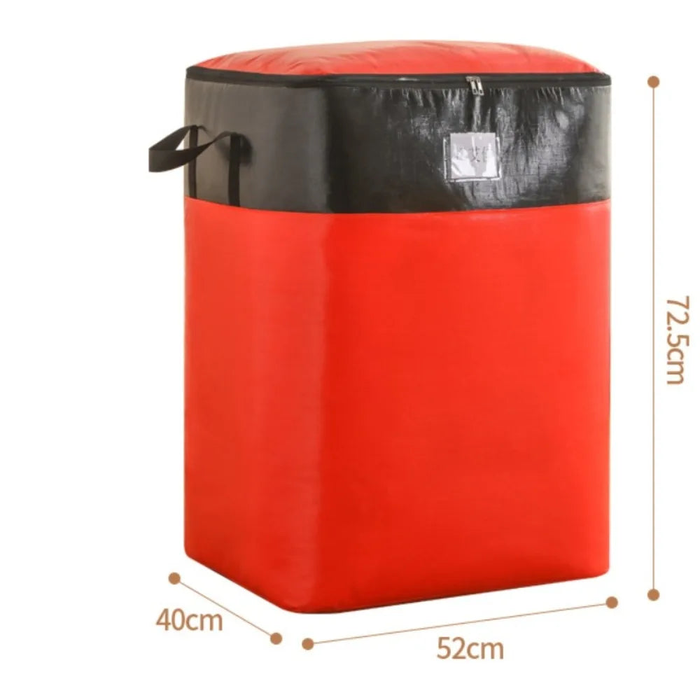 Large Capacity Moving Package Bag Durable Multifunctional Luggage Packing Bag Dustproof Moisture-proof Clothes Quilt Storage Bag Quake Red XL