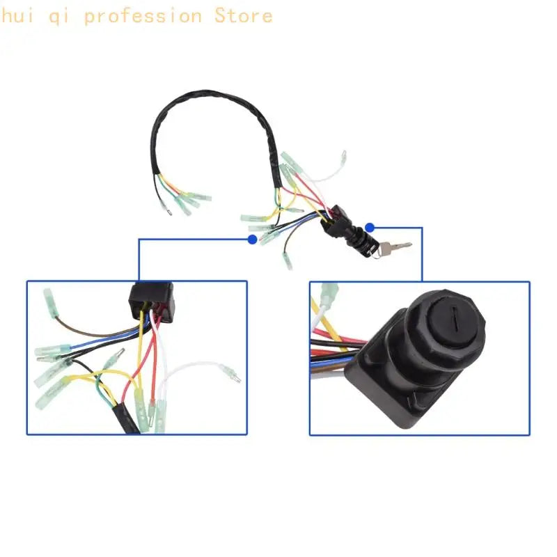 Ignition Switches Assembly 12V with 2 Keys and Pre Attached Harness, 703-82510-42/43/44 Series for Marine H8WE Quake