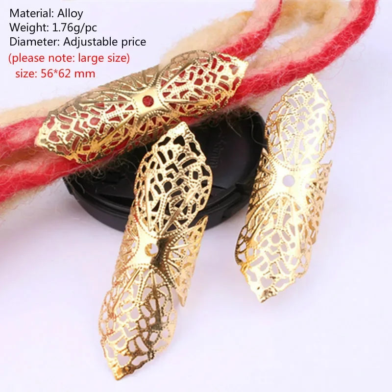 5/10Pcs Gold Charms Diy Hairs Braid Dread Dreadlock Beads Hair Ring Rope Elastic Hair Bands Ponytail Hairstyle Hair Accessories Quake 5pcs NO.15