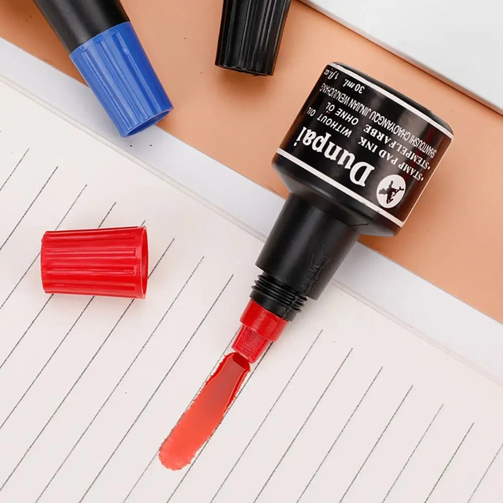 High Quality 30ML Stamp Pad Ink Quick-drying Non-erasable Seal Pad Ink Red/Blue/Black Stamp Paste Ink Quake