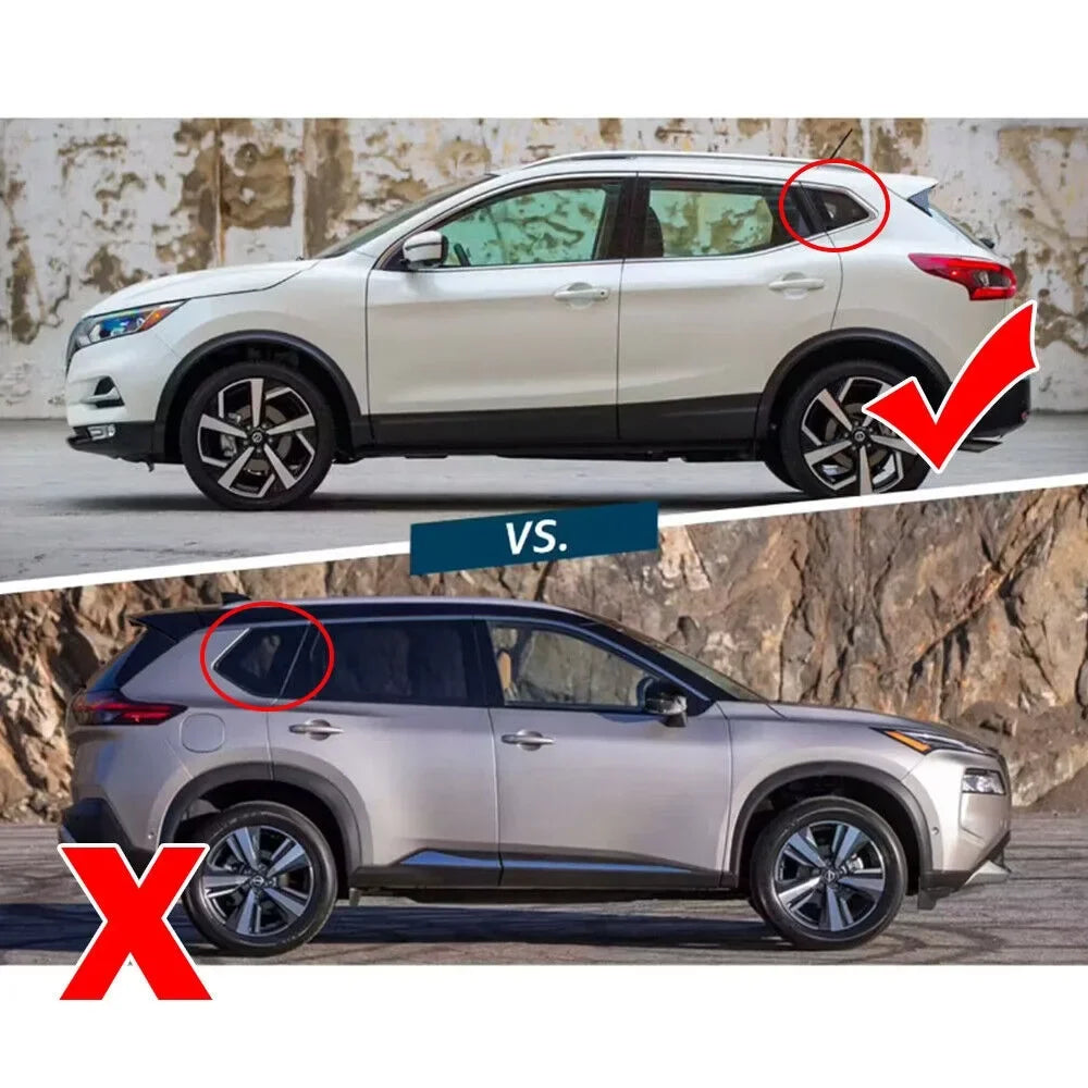 For Nissan Rogue Sport 2017-2021 Qashqai J11 2014-2021 Car Rear Louver Window Side Shutter Cover Trim Sticker Vent Scoop Carbon Quake