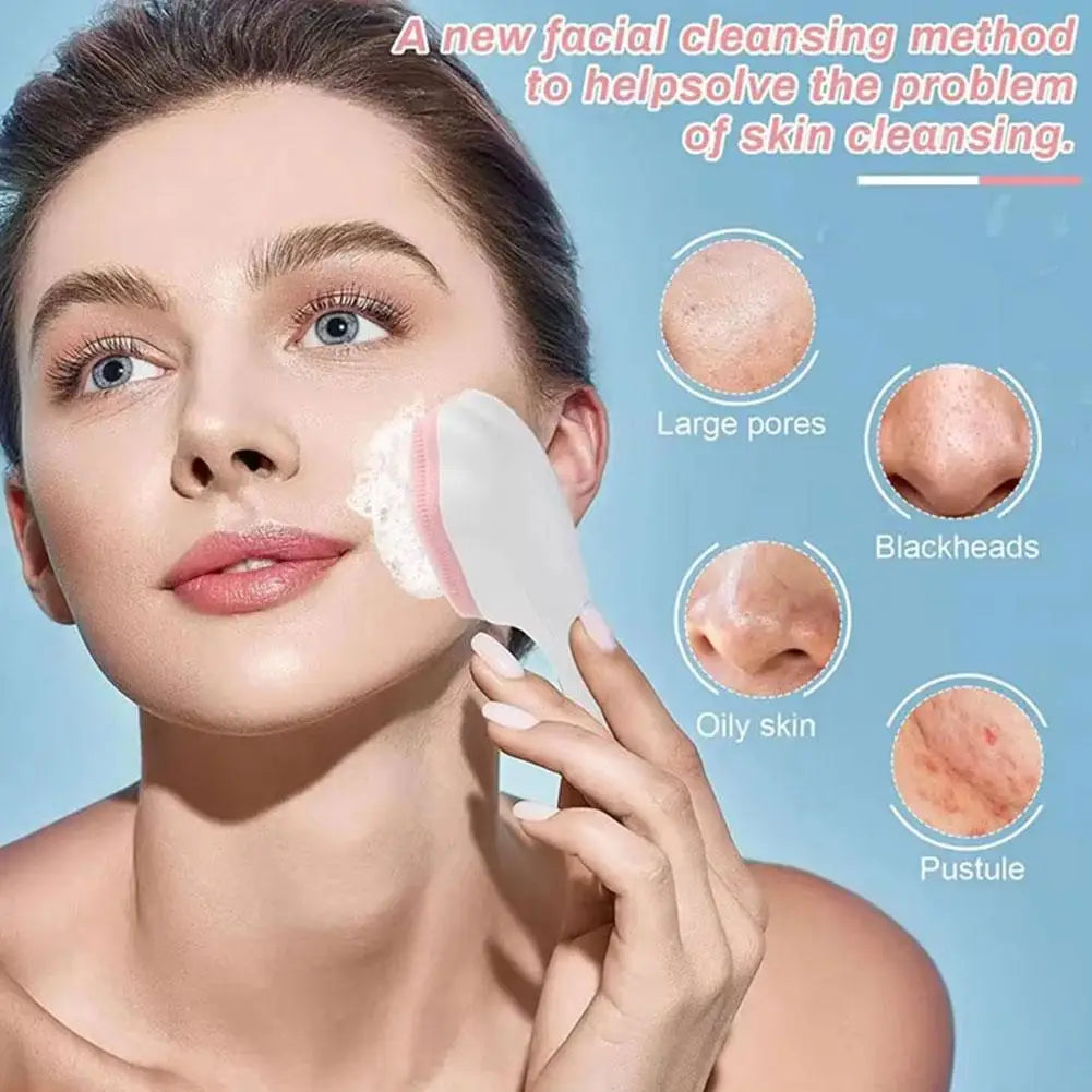 Silicone Face Scrubber And Exfoliator Brush - Facial Cleansing Brush For Blackhead, Acne, Pore, Deep Cleaning Brush Skin Care Quake