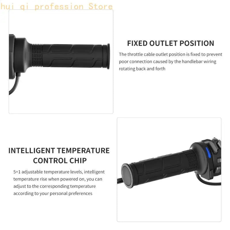 Intelligent Chip Controlled Heated Motorcycle Grips 6 Speed Memory for Winter H8WE Quake
