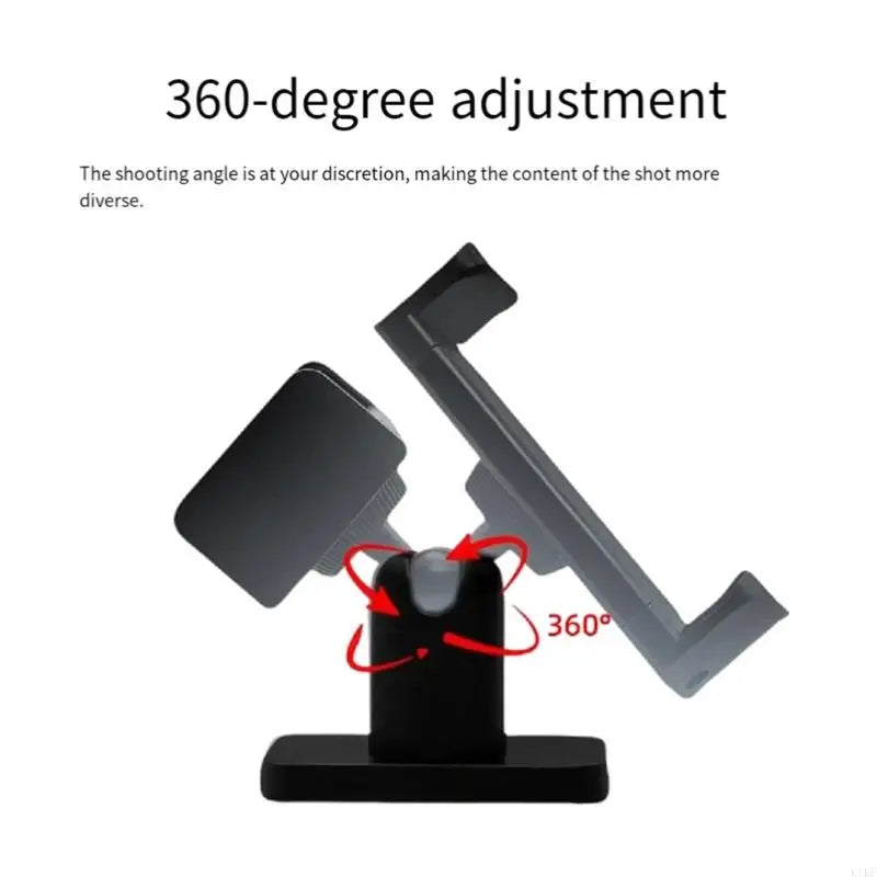 No-Tool Phone Holder with Knurled Adjustment Collar, Rectangular Base and Portrait-to-Landscape Positioning for K1KF Quake