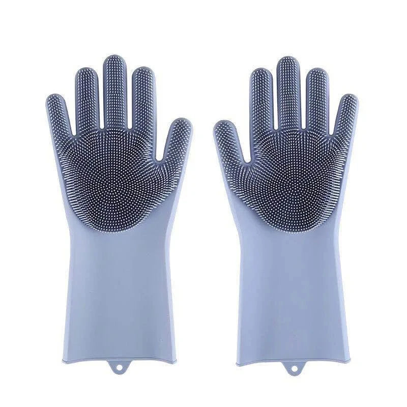 Silicone Pet Bath Gloves Anti Scratch Bite Resistant Dog Cat Massage Brush Hair Removal Grooming Deep Cleaning Washing Gloves Quake