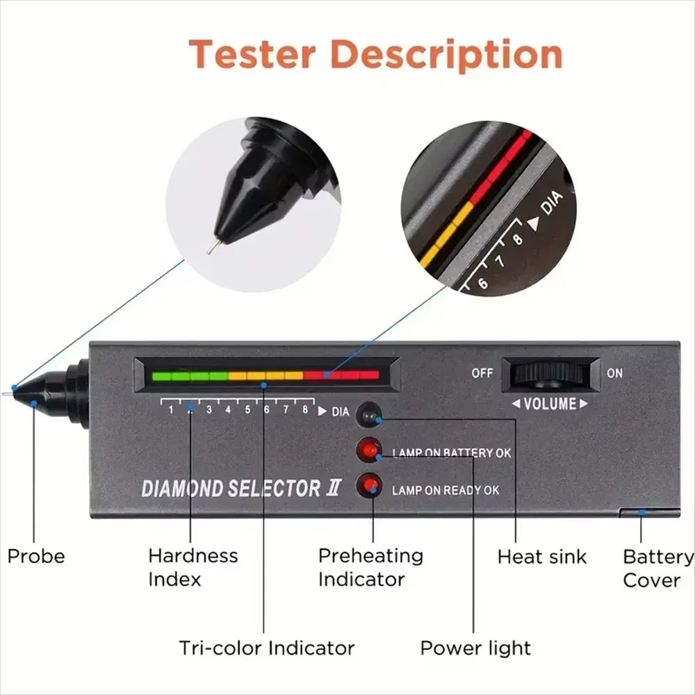 Diamond Tester High Accuracy Diamond Tester Pen Jewelry Diamond Tester Professional Diamond Selector Diamond Tester Kit Quake
