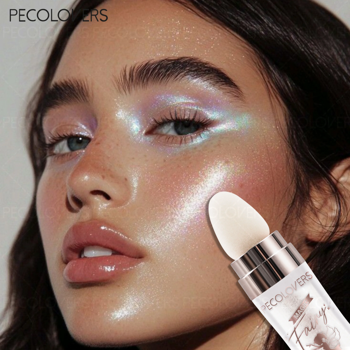 Magic Shine Highlight Pat Powder, Face & Full Body Highlight Brightening Natural Three-dimensional Contouring Blush Quake