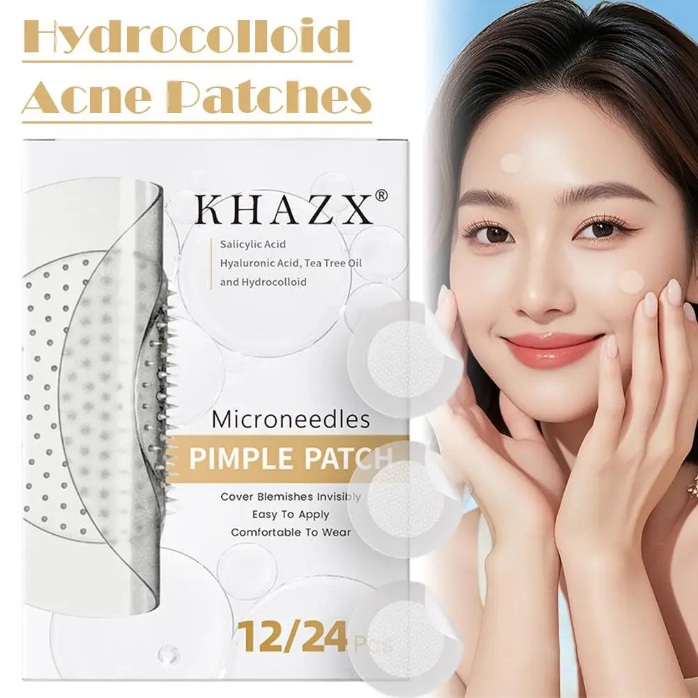 12/24PCS Micro Needle Pimple Patch Hydrocolloid Micropoint Pimple Patch For Reduce Redness And Promote Accelerated Healing Quake