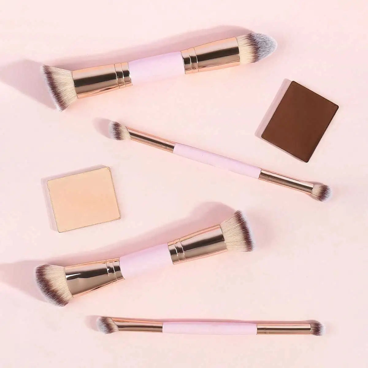 4pcs Basic Makeup Brushes Set With Box Dual-ended Foundations Powder Blush Details for Eyeshadow Brushes Beginner Travel Quake