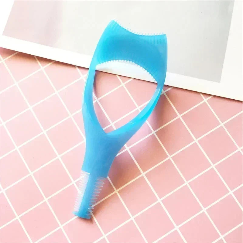 New Plastic Portable Mascara Shield Applicator Eyelash Guide Aids Eye Lash Comb Eyelash Curler Women Girls Eyes Makeup Tools Quake blue 1pcs