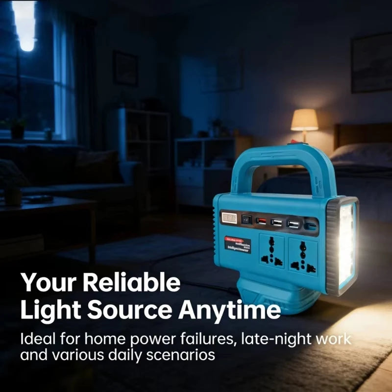 Lithium Battery Portable Inverter Power Station Multi-Function Handheld Generator Light Emergency Backup Power （without battery） Quake