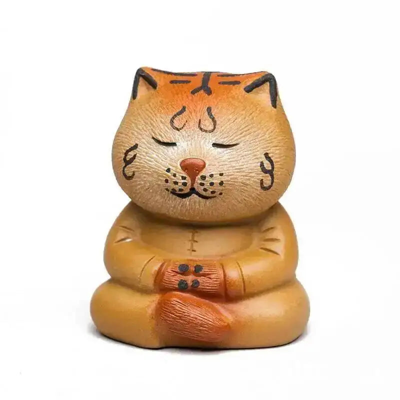 Zisha Tea Pet Tiger Meditating Tiger Handmade Cute Tiger Knocking Hair Ornament Cultivated Tea Play Decoration Tea Чаепитие Quake Meditating Tiger