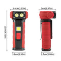 Rotatable Maintenance Light USB-C Rechargeable Flashlight with Battery IndicatorPocket Flashlight Car Maintenance Tools Quake Red