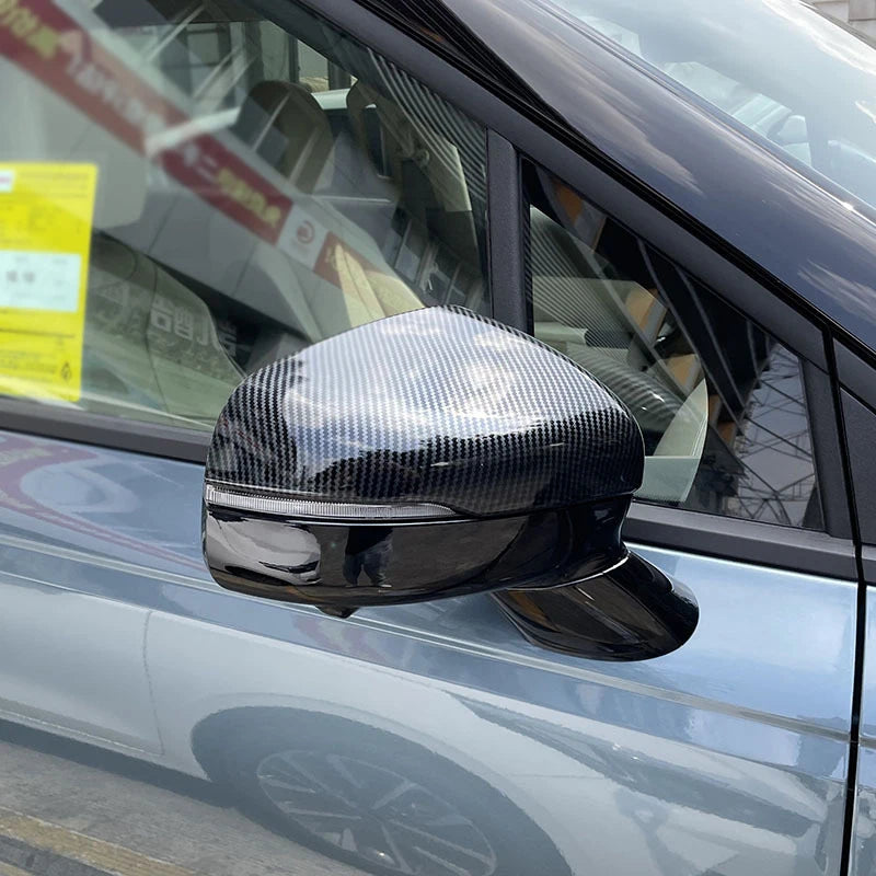 For Kia Carnival Sedona KA4 2021 2022 Rearview Side Mirror Cover Wing Cap Exterior Door Rear View Case Trim Carbon Fiber Look Quake