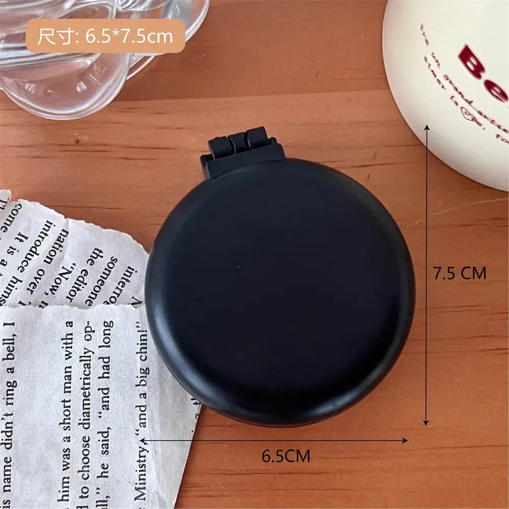 Small Size Hair Comb with Folding Mirror Traveling Portable Massage Folding Comb Women Girl Air Cushion Hair Brush Styling Tools Quake black