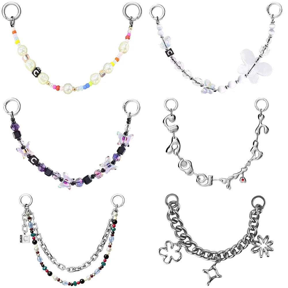 Double Rings Hanging Phone Charm Accessories for Galaxy for IPhone 12 13 14 15 16 17 18 Pro Max Case Quake