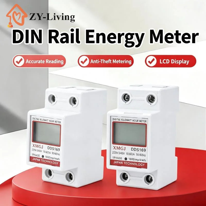 1 Piece 220V Single Phase Electric Energy Meter KWh Meter Submeter Electrical Sub Meter For Electric Quake