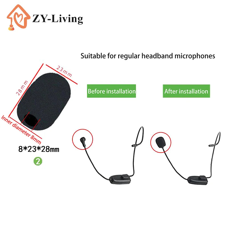 10/20PCS Black Headset Microphone Sponge For Motorcycle Intercom Helmet Bluetooth Headset Microphone Sponges Quake
