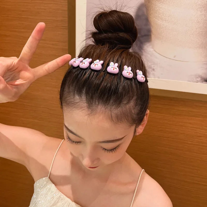 Children Y2k Star Colorful Broken Hair Comb Headband Hair Clip Bear Cute Headdress Sweet Princess Girls Elongated Hair Accessory Quake