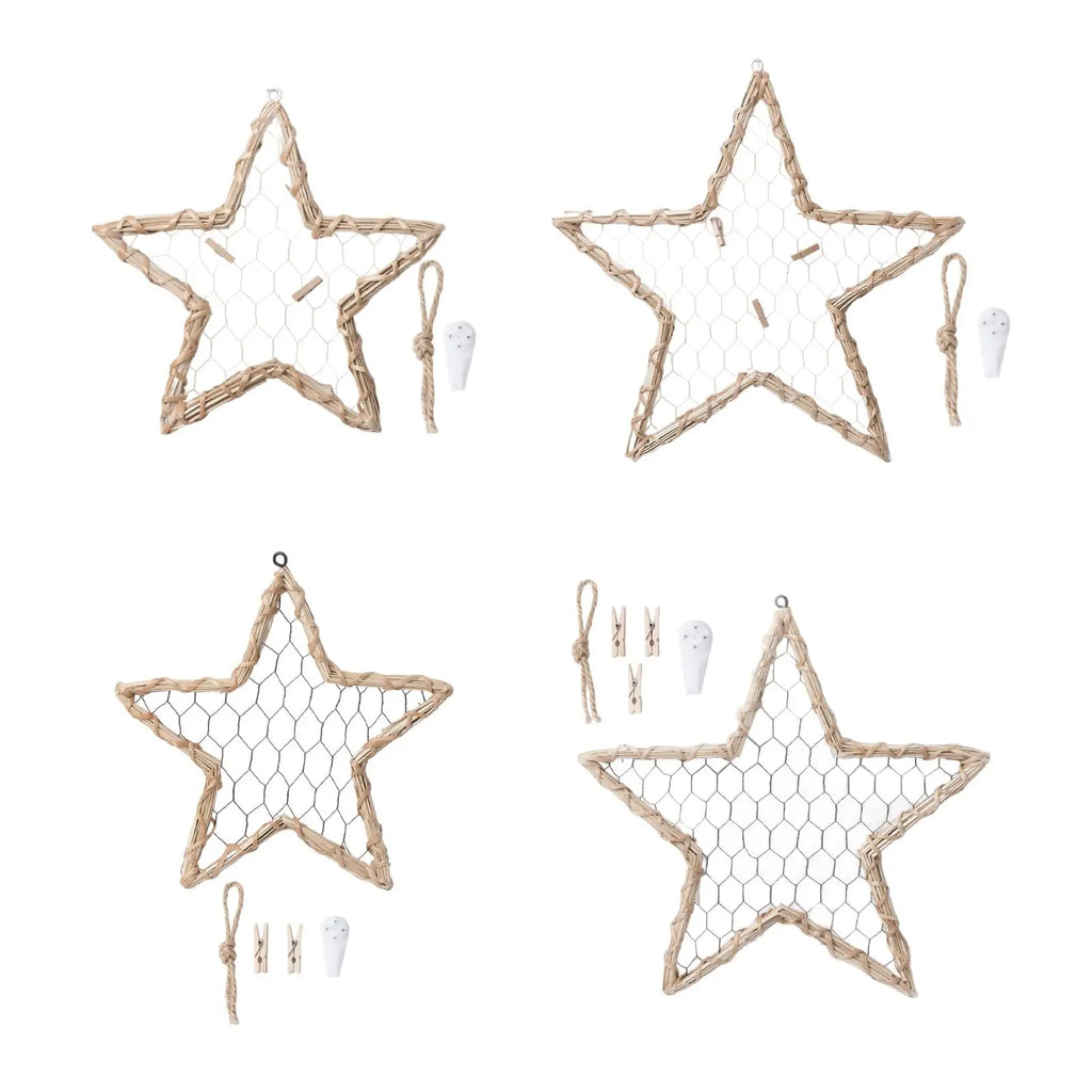 Wall Grid Panel Stars Shaped Weaving Holder for Entrances Living Room Office Quake