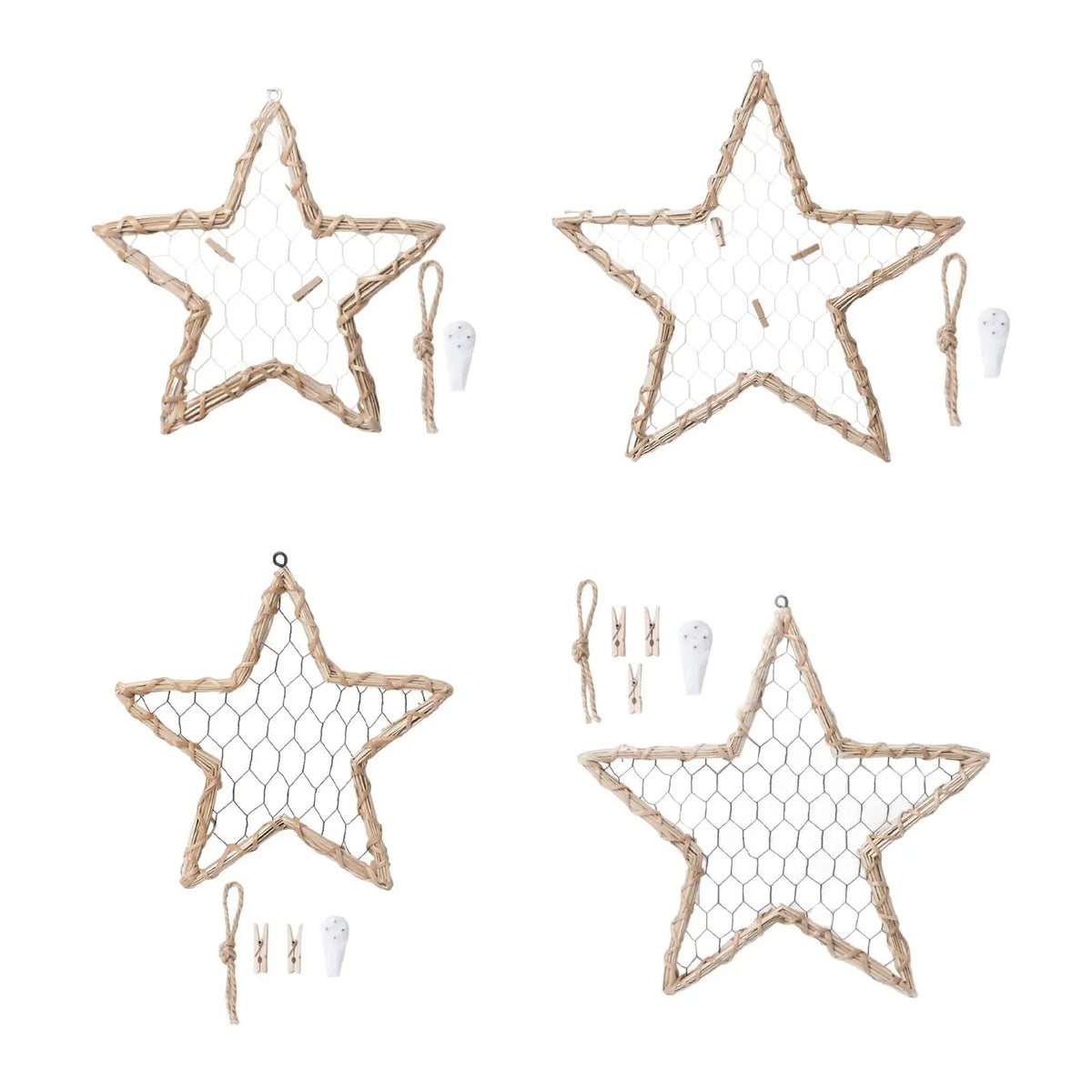 Wall Grid Panel Stars Shaped Weaving Holder for Entrances Living Room Office Quake