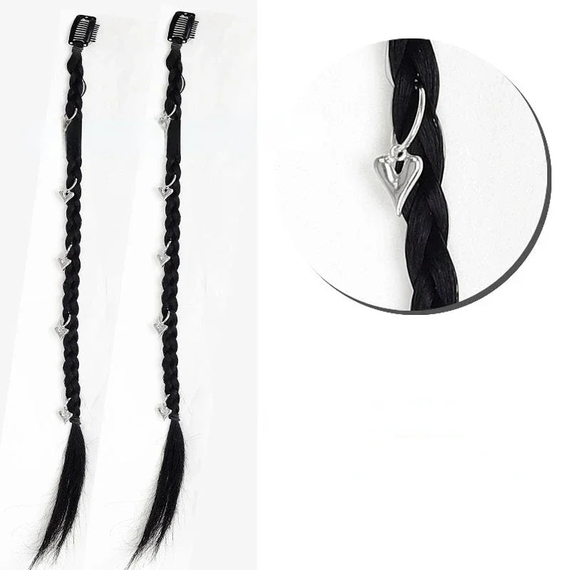 2pcs/set Y2K Boxing Braids Girls Cool Fashion hair Braide Women Fried Dough Twist Braid Traceless Invisible BB Clip Boxing Braid Quake xax