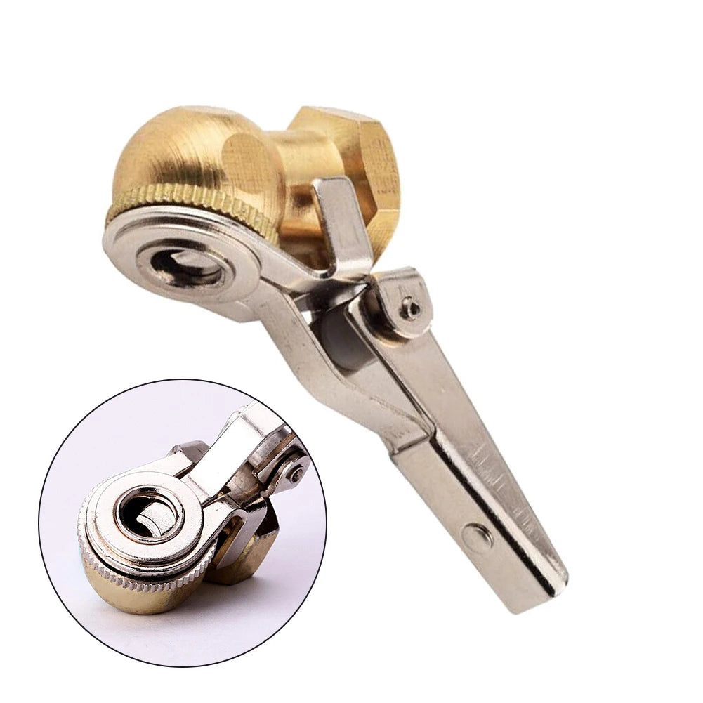 Tire Inflator Valve Connector 1/4 Inch NPT Female Thread Hose Barb Clip-On Chuck For Car Tyre Inflation With Heavy Duty Spring Quake