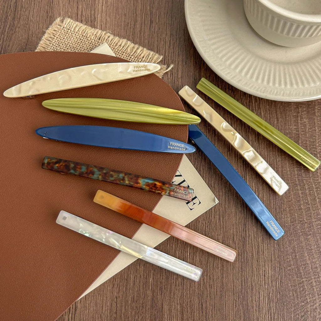 Acetate Duckbill Clip Oval Geometric Bangs Side Hairpins Korean Fashion Colorful Elegant Sweet Women Hair Styling Accessories Quake