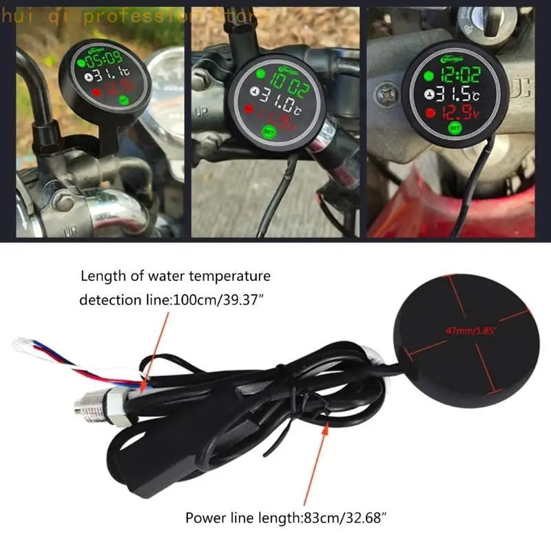 4 in 1 Timer Time Thermometer Voltmeter Timer Time Water/Air Temp Meter H8WE Quake