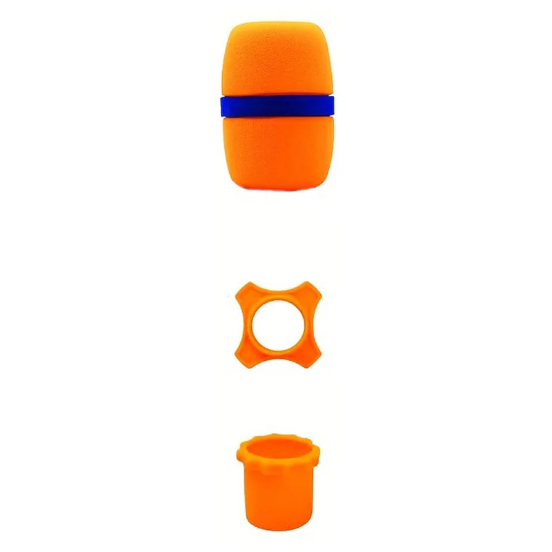 Wireless Handheld Microphone Silicone Ring Anti Rolling,Mic Bottom Rod Sleeve Holder,Microphone Windscreen Sponge Cover Quake style 1 - orange