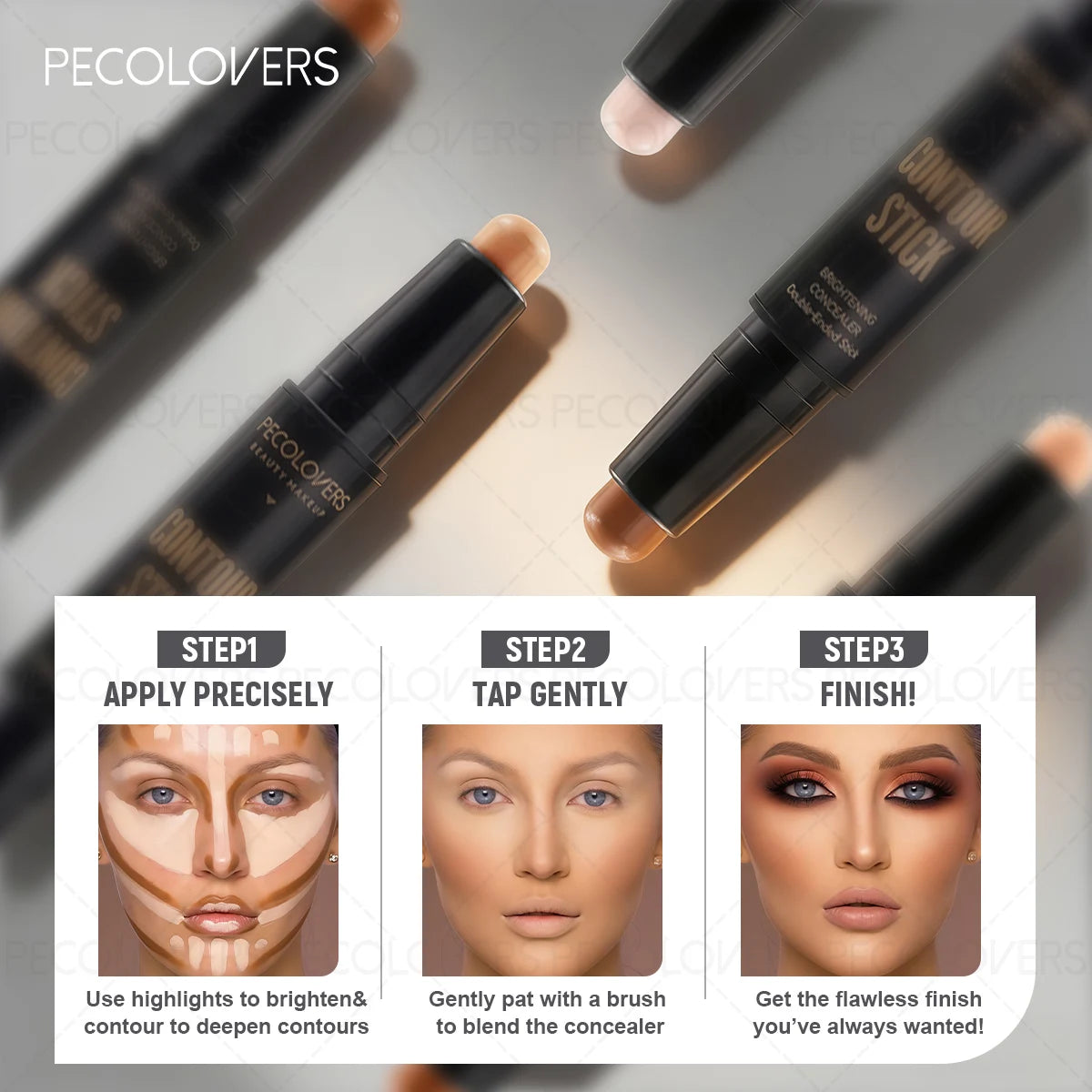 1PC Double-ended contour stick, facial contouring, three-dimensional face shape, nose shadow, waterproof , facial cosmetics Quake