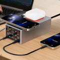 220W Intelligent Charging Station with Double Wireless Chargers & Multiple USB Port Suitable for Phones Tablets K1KF Quake CN