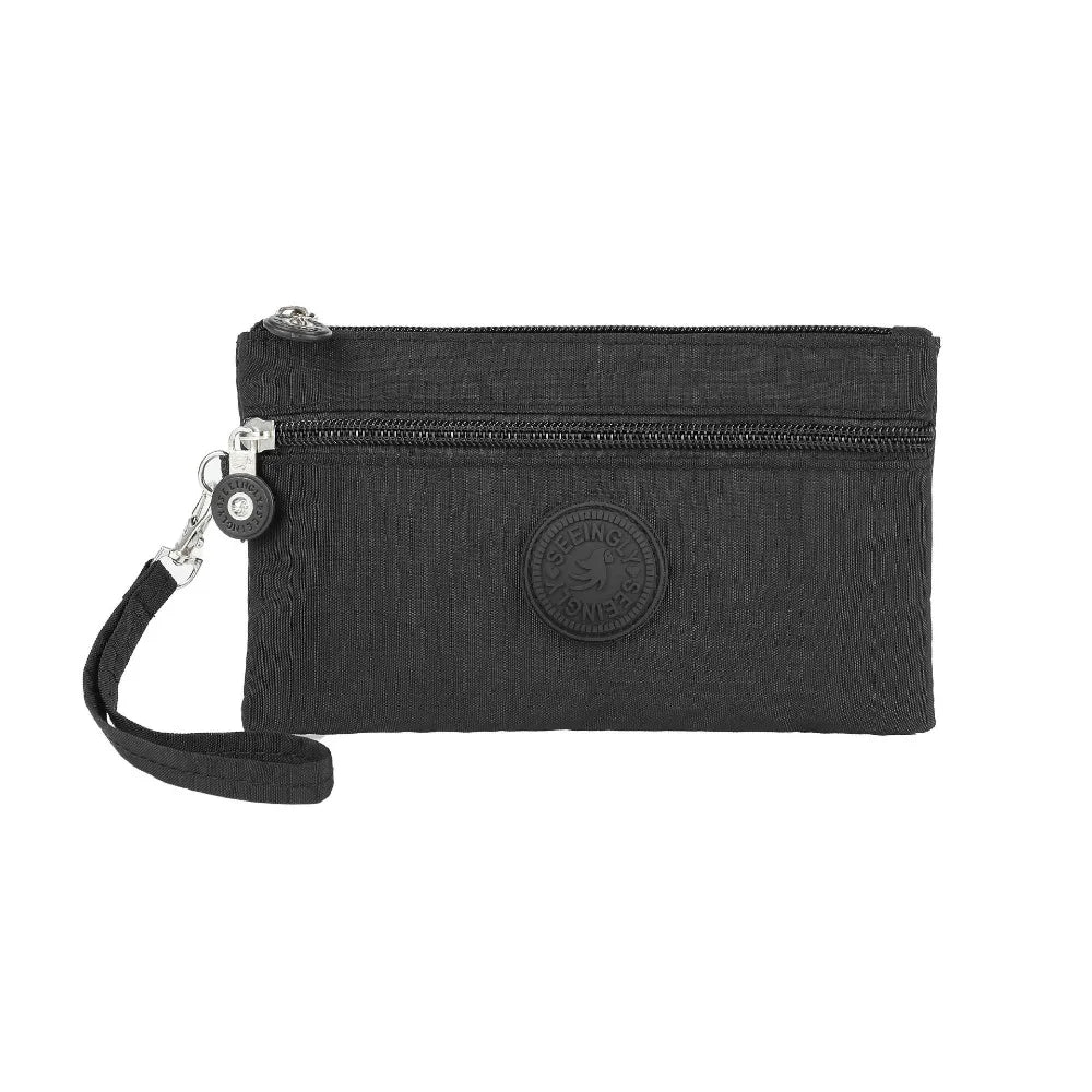 New Waterproof Women Wallet Wear-resistant Durable Coin Purse Portable Nylon Zipper Clutch Ladies Quake Black