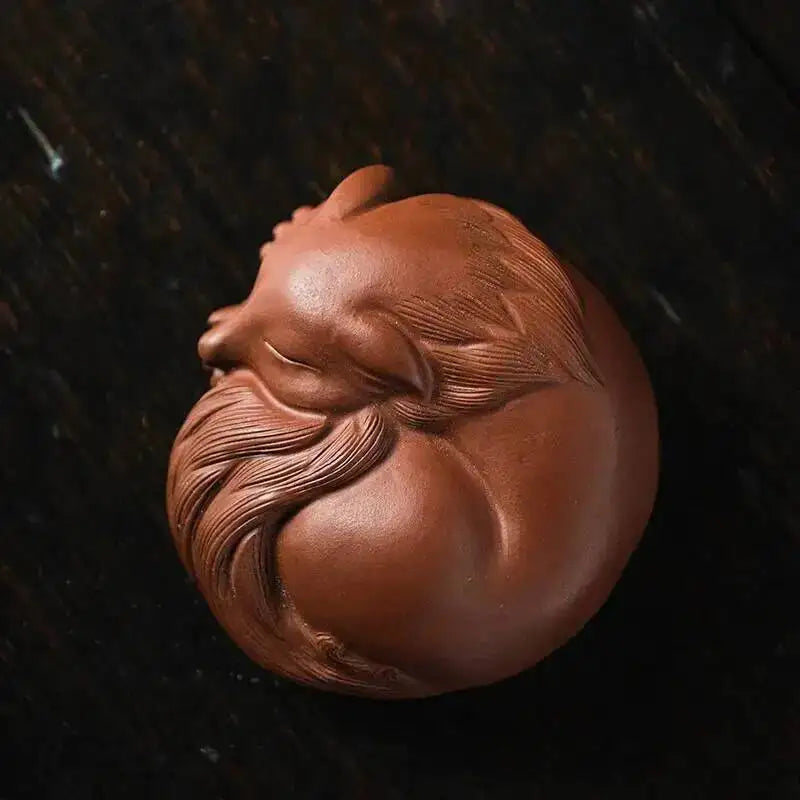 Zisha Tea Pet Fox Ornament Nine-tailed Fox Sculpture Tea Tray Decoration Accessories Tea Play Quake