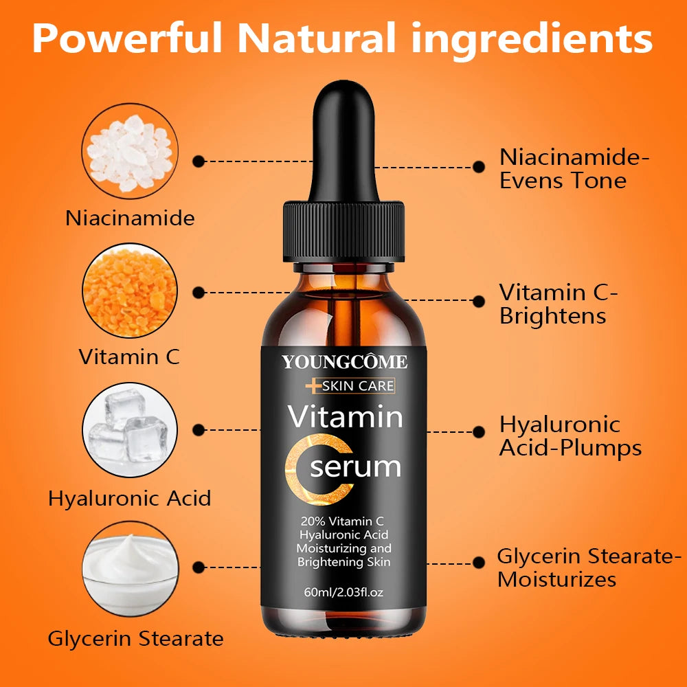 20% Vitamin C Serum Moistunaing Skin Lifting Firm Fade Fine Lines Anti-aging Essence Whitening Brighten Nourish Skin Care Quake