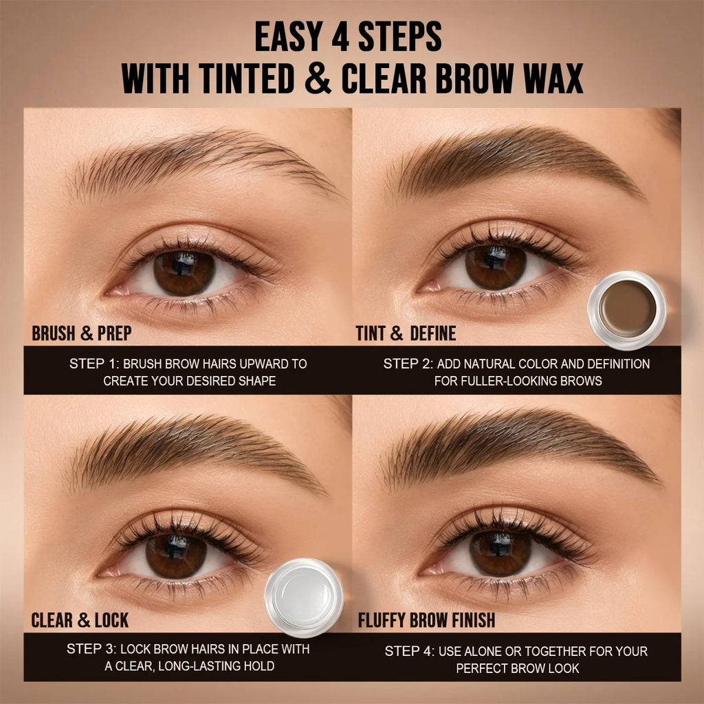 1Pc Creamy Solid Brow Styling Wax Natural Fluffy Brow Gel Smudge Proof Long Lasting Hold Buildable Tint Eyebrow Makeup for Daily Quake
