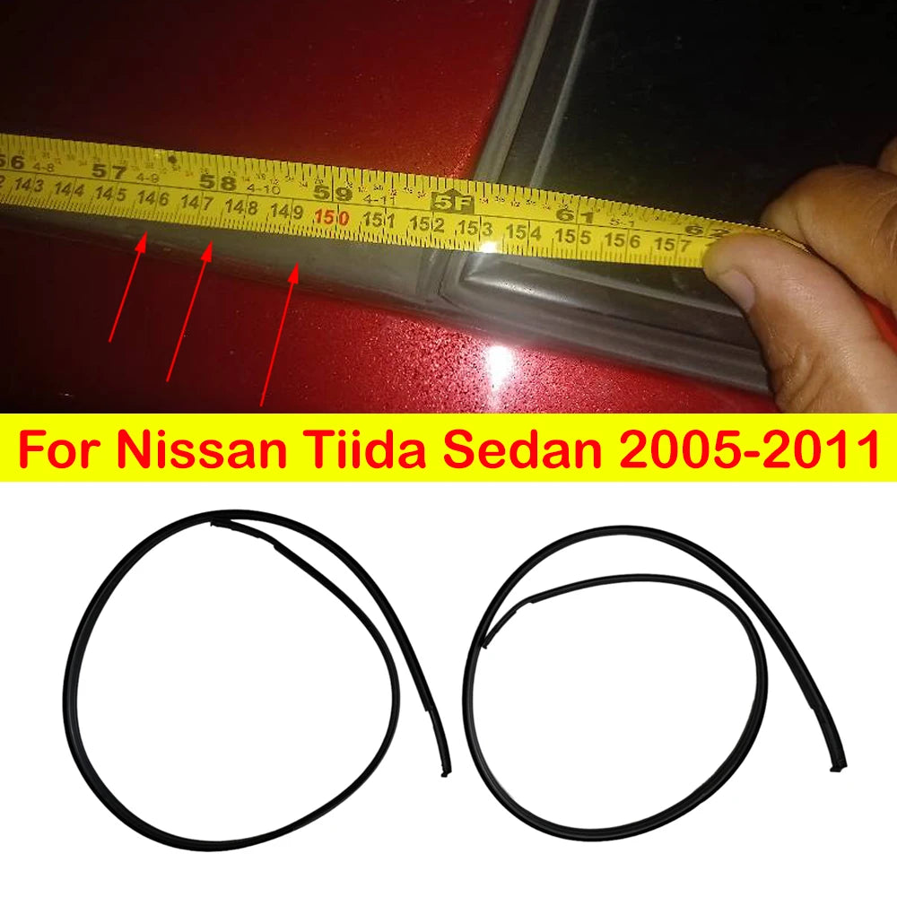 152cm For Nissan Tiida 2005-2011 Sedan 73852-ED400 73853-ED400 152cm Auto Car Roof Drip Finish Moulding Seal Strips Rubber Quake Default Title