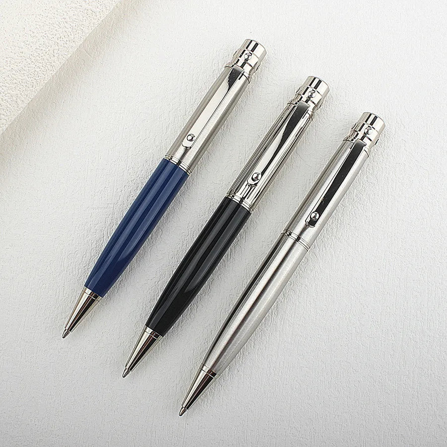 Elegant Vintage Rotating Metal Pen Smooth Blue Ink Writing High End Office Business Design with Pen Holder Quake 3010-13